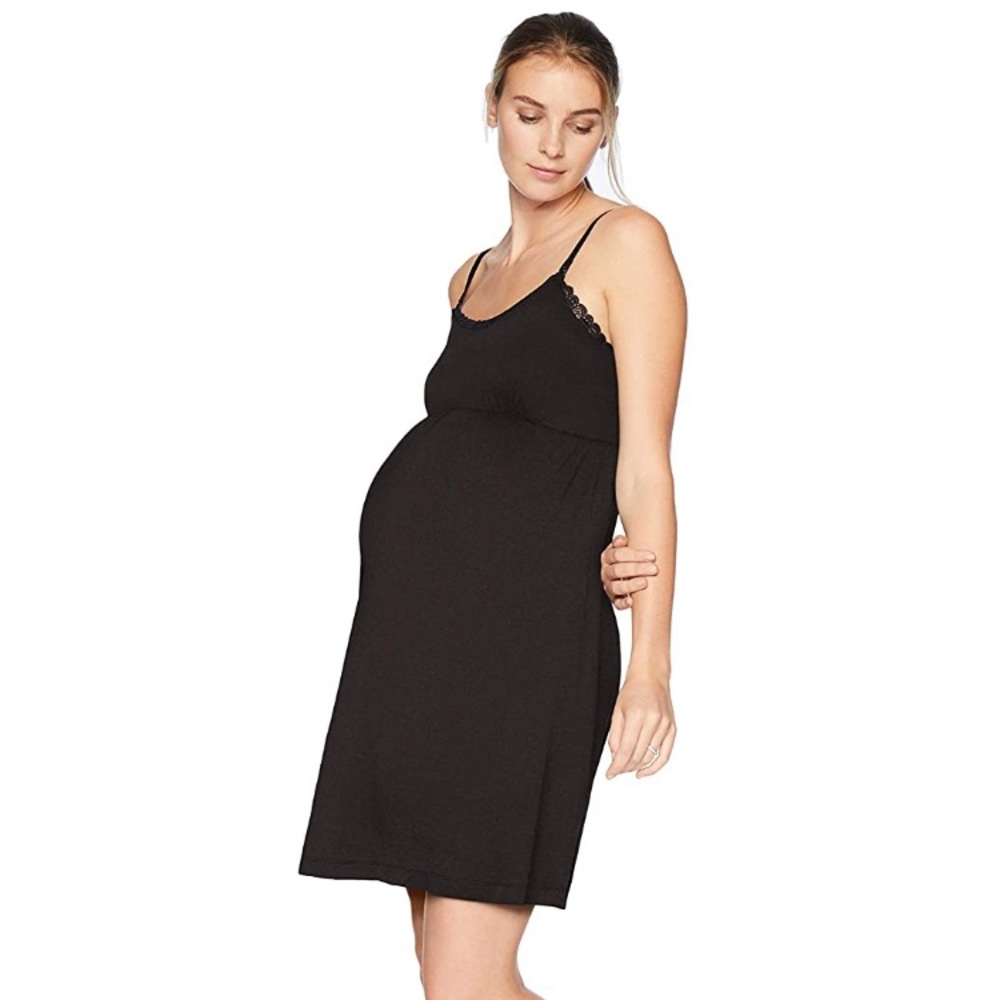 Motherhood Maternity lace trim nursing nightgown
